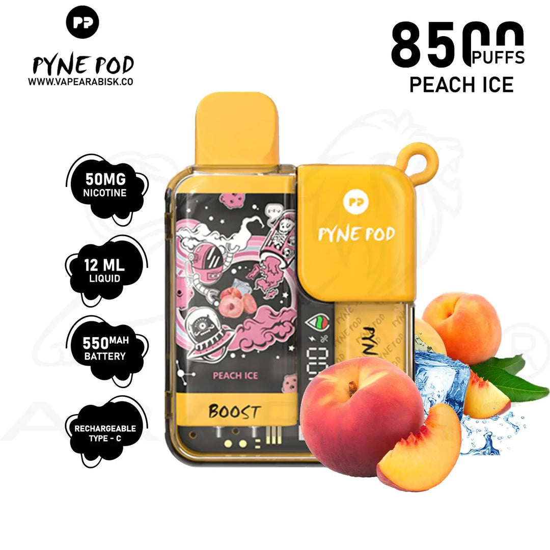 PYNE POD 8500 PUFFS 50MG - PEACH ICE 