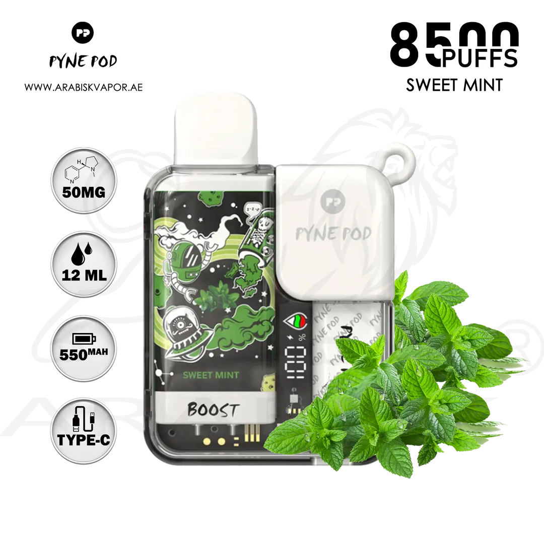 pyne pod boost 8500 puffs disposable vape Buy PYNE POD 8500 PUFFS 50MG in Sweet Mint Flavor