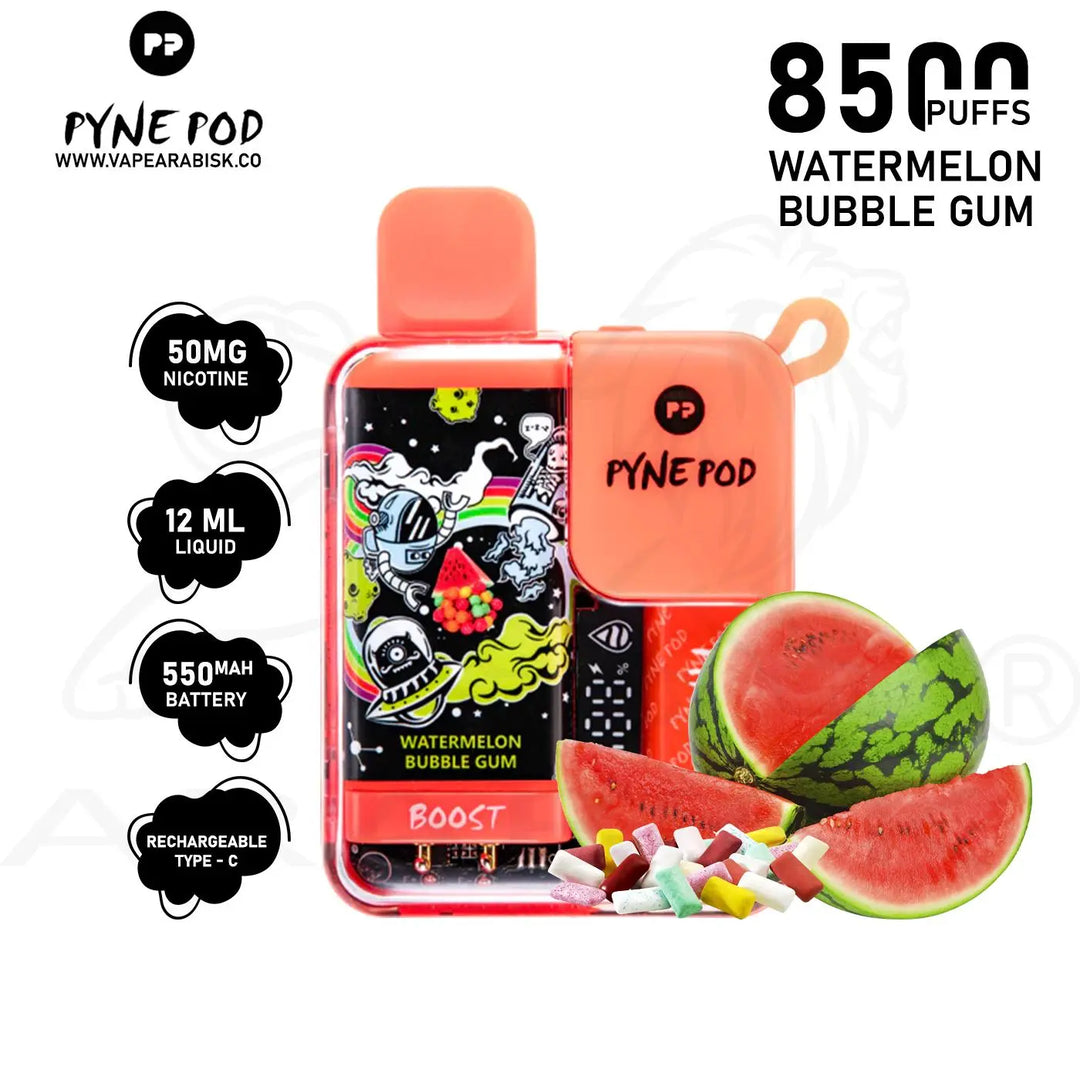 PYNE POD 8500 PUFFS 50MG - WATERMELON BUBBLEGUM 