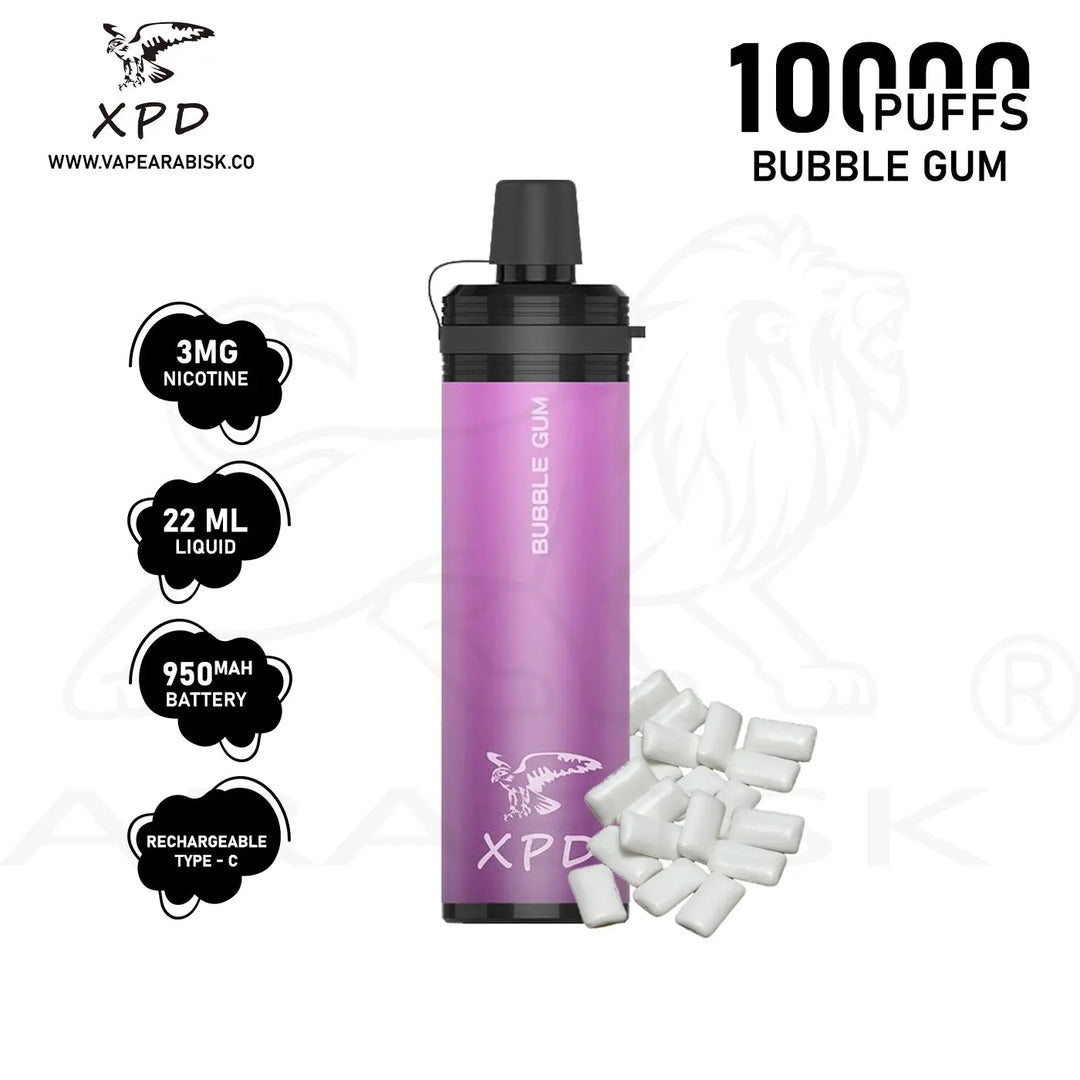 R-SHISHA XPD BAR 10000 PUFFS 3MG - BUBBLE GUM 