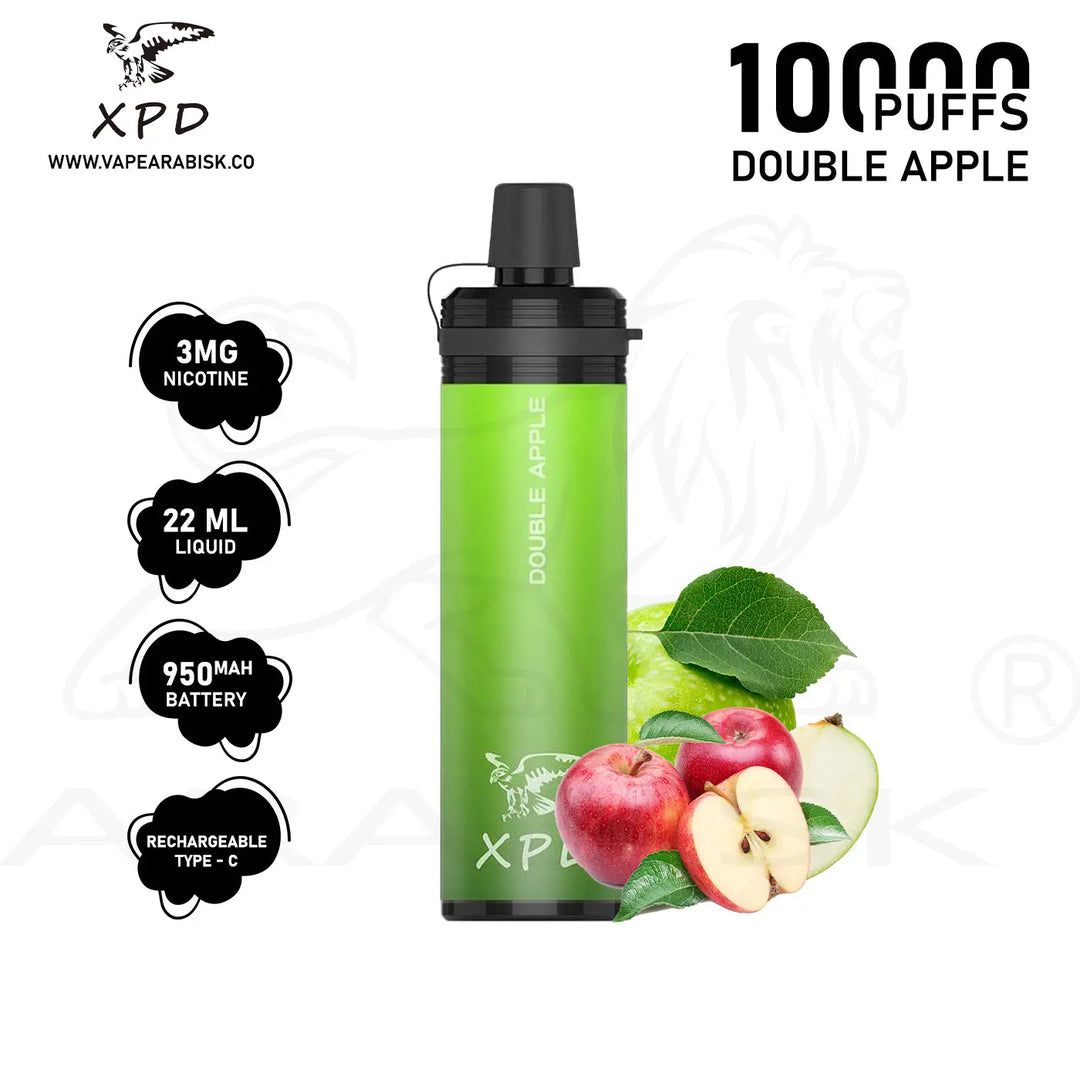 R-SHISHA XPD BAR 10000 PUFFS 3MG - DOUBLE APPLE 