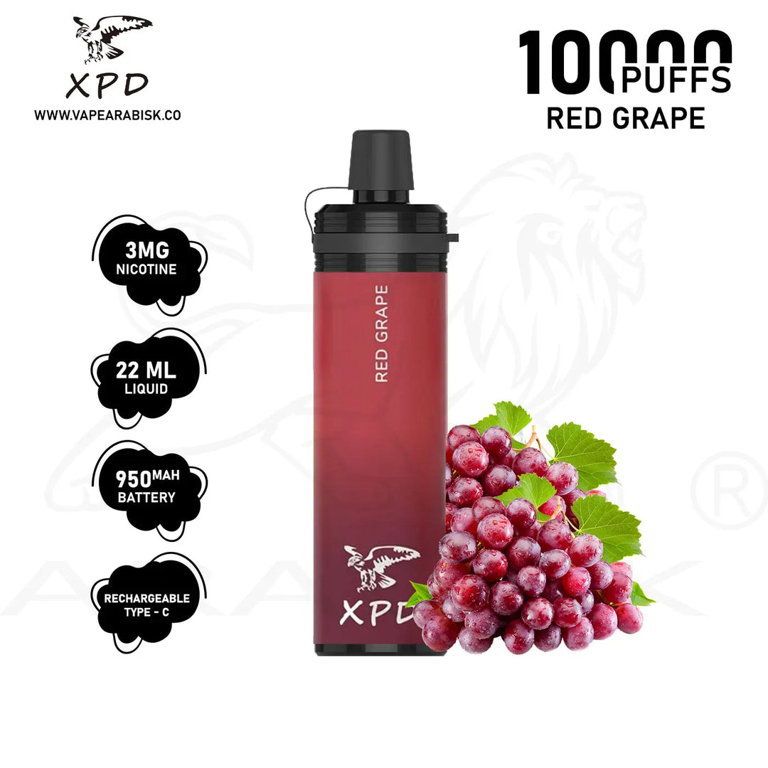 R-SHISHA XPD BAR 10000 PUFFS 3MG - RED GRAPE 