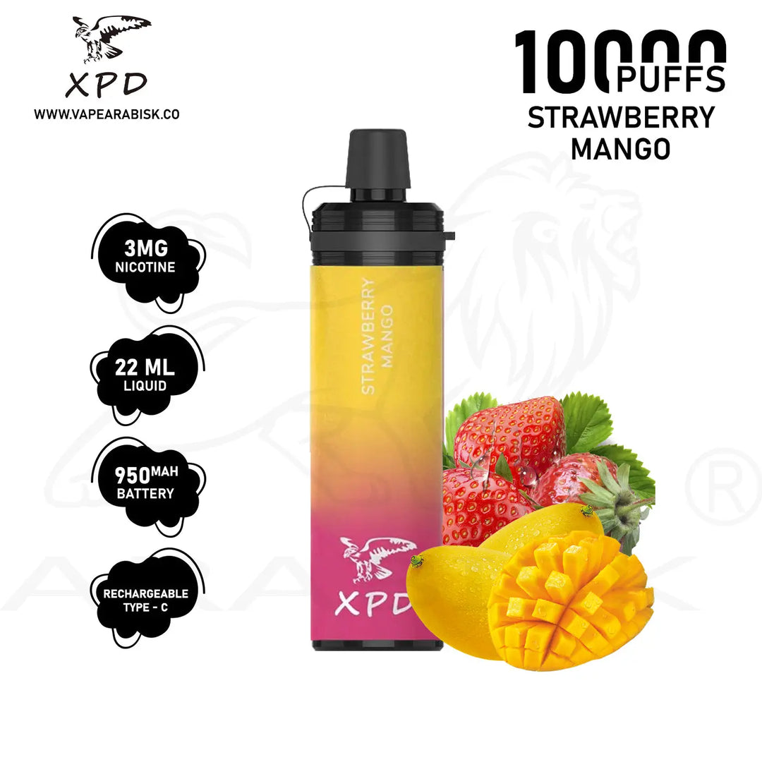 R-SHISHA XPD BAR 10000 PUFFS 3MG - STRAWBERRY MANGO 