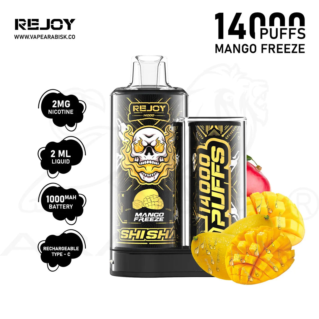 REJOY SHISHA 14000 PUFFS 2MG - MANGO FREEZE 