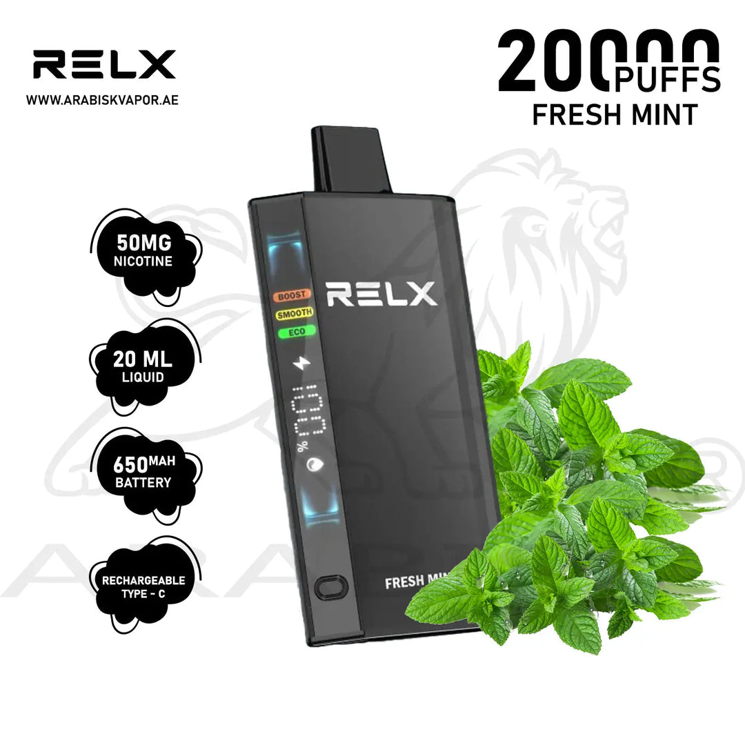 Relx Pods Abu Dhabi RELX ACE 20000 PUFFS 50MG - FRESH MINT Relx Pods Abu Dhabi RELX ACE 20000 PUFFS 50MG - FRESH MINT