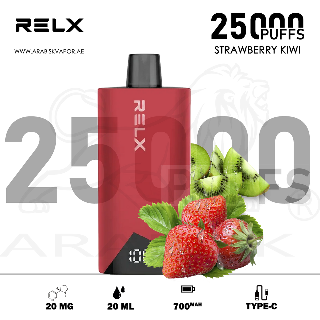 RELX PEACE 25000 PUFFS 20MG RECHARGEABLE VAPE - STRAWBERRY KIWI