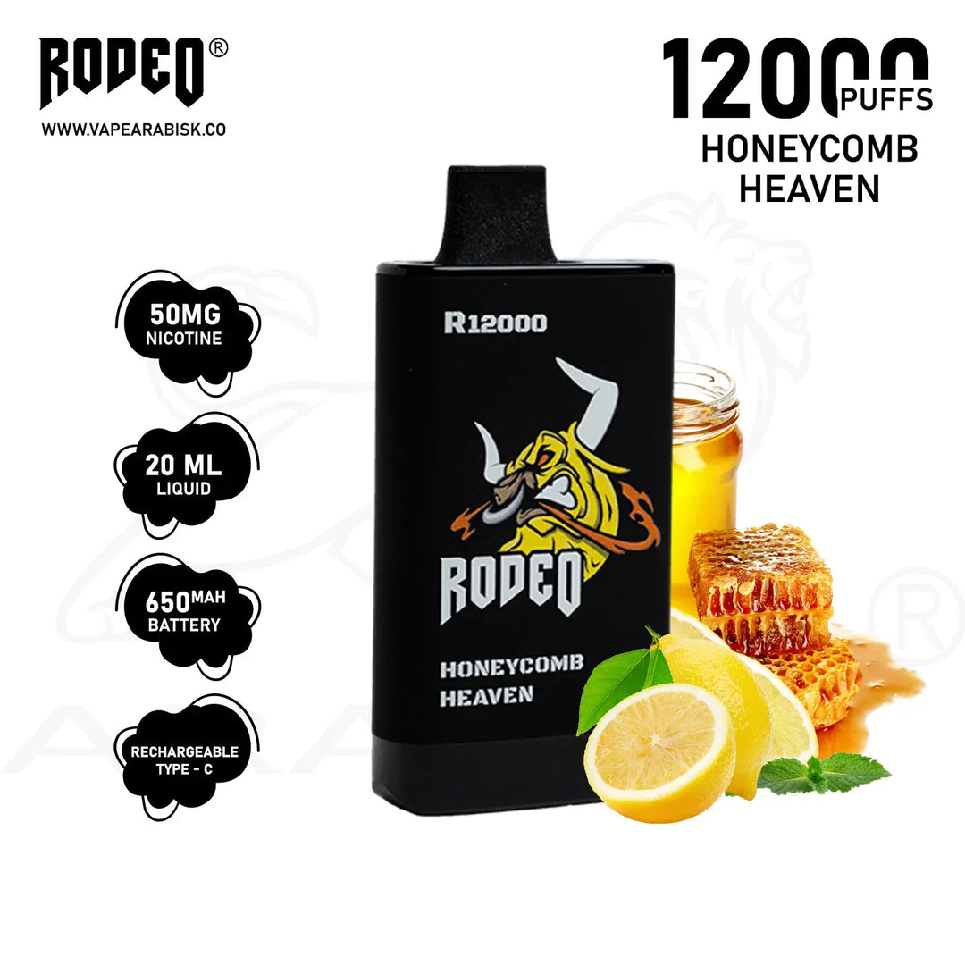 RODEO R 12000 PUFFS 50MG - HONEYCOMB HEAVEN 