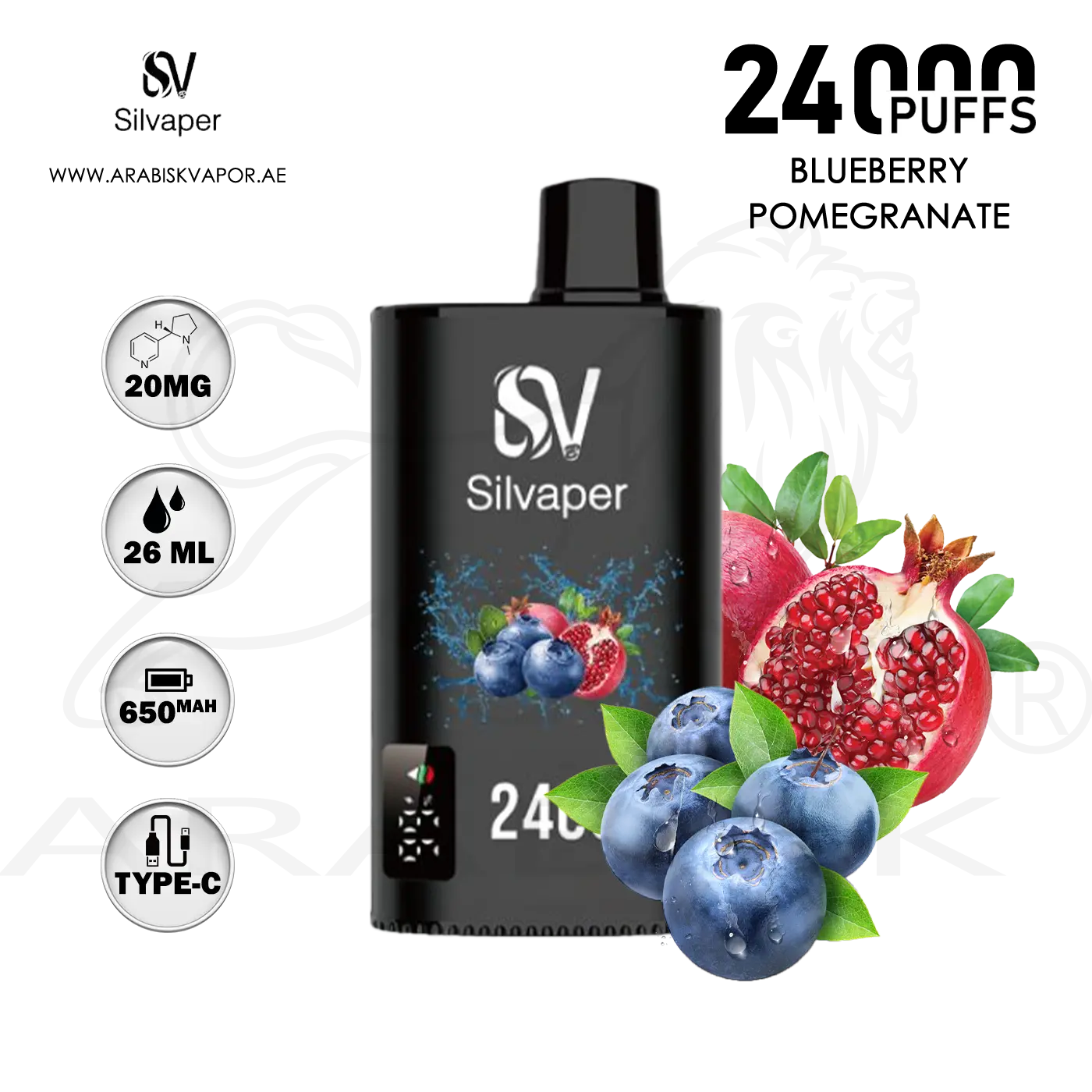 SILVAPER ROCKET 24000 PUFFS 20MG