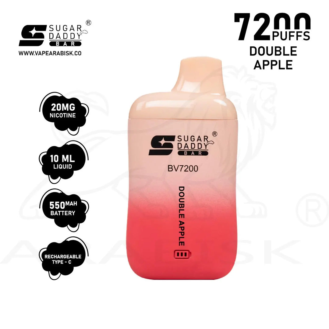 SUGAR DADDY BAR  BV 7200 PUFFS 20MG - DOUBLE APPLE Sugar Daddy Bar