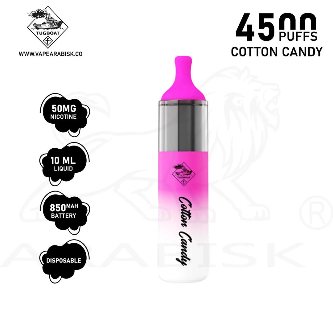 TUGBOAT EVO 4500 PUFFS 50MG - COTTON CANDY Tugboat