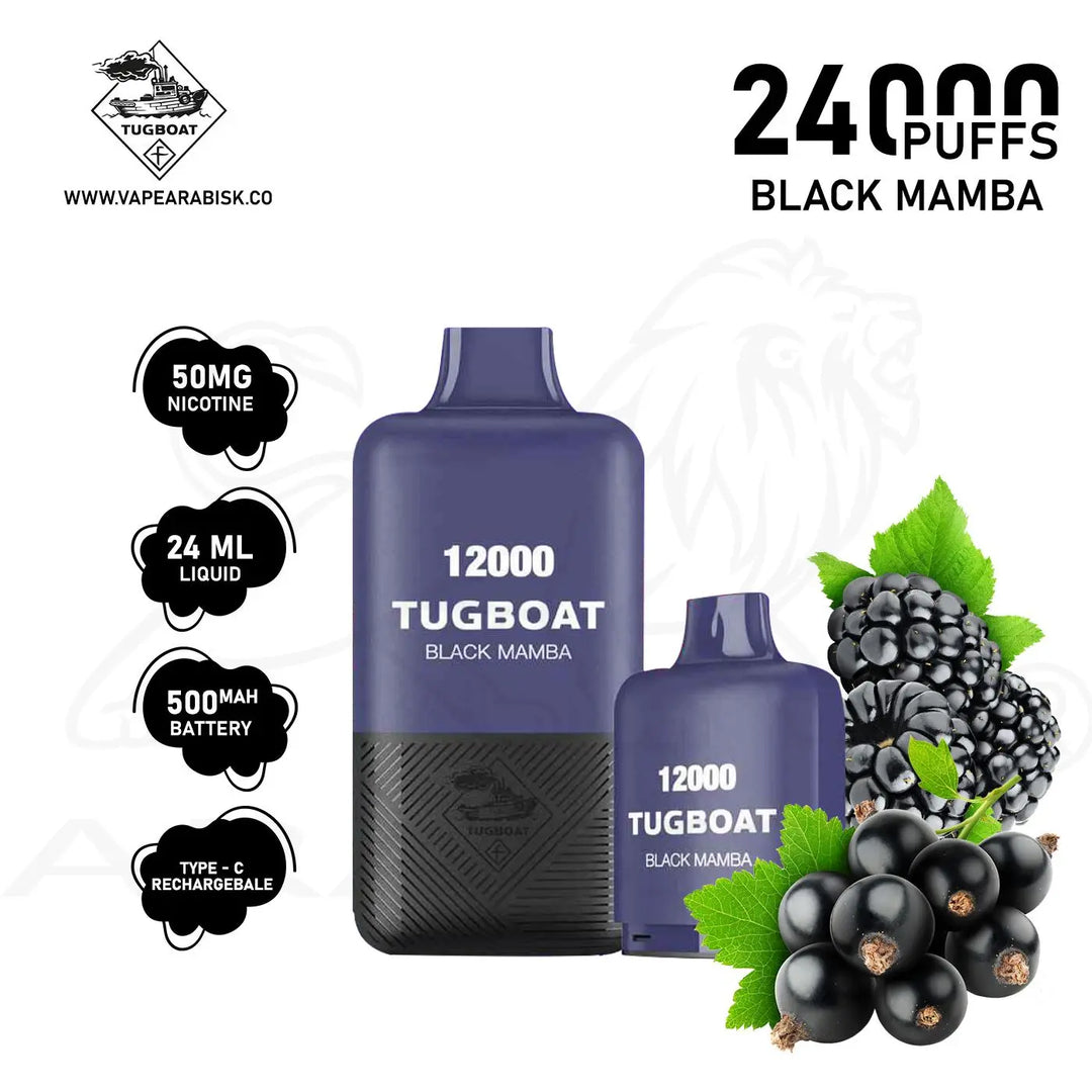 TUGBOAT SUPER KIT 24000 PUFFS 50MG - BLACK MAMBA 