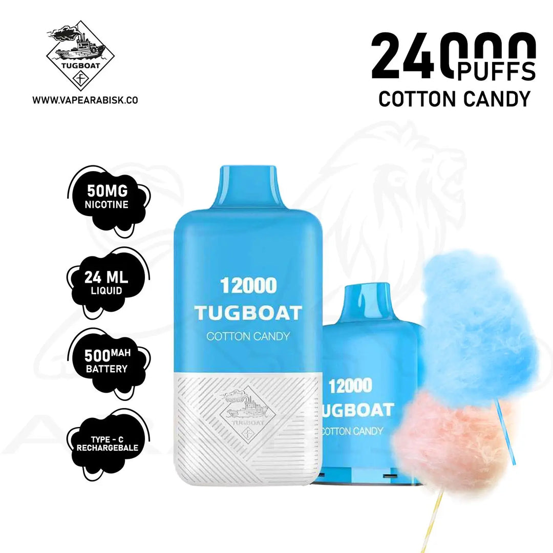 TUGBOAT SUPER KIT 24000 PUFFS 50MG - COTTON CANDY 