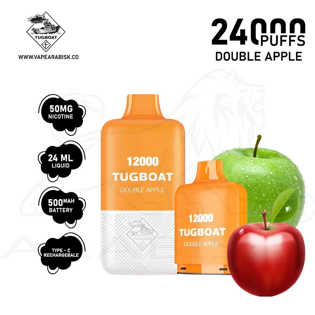 TUGBOAT SUPER KIT 24000 PUFFS 50MG - DOUBLE APPLE 