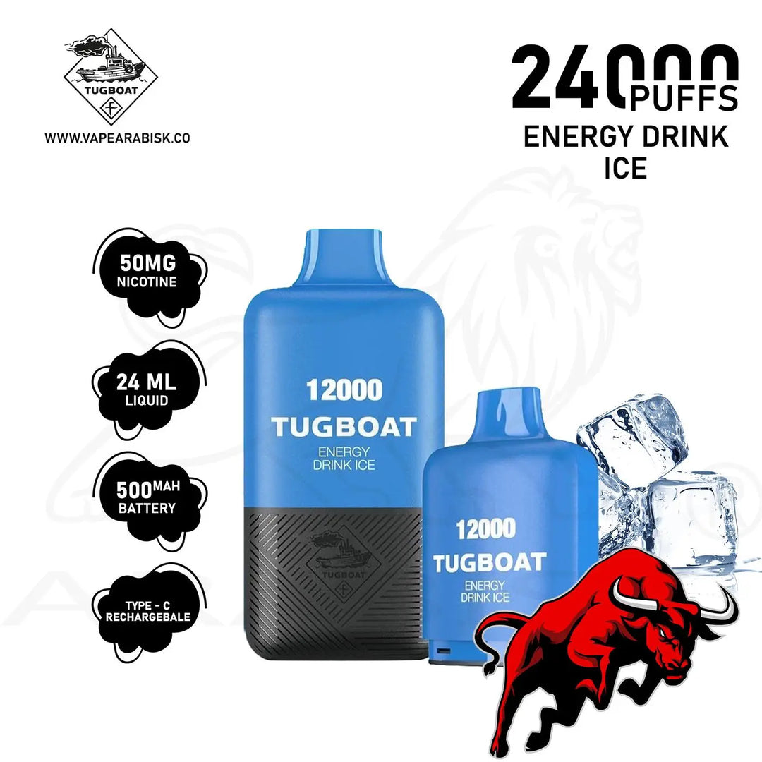 TUGBOAT SUPER KIT 24000 PUFFS 50MG - ENERGY DRINK ICE 