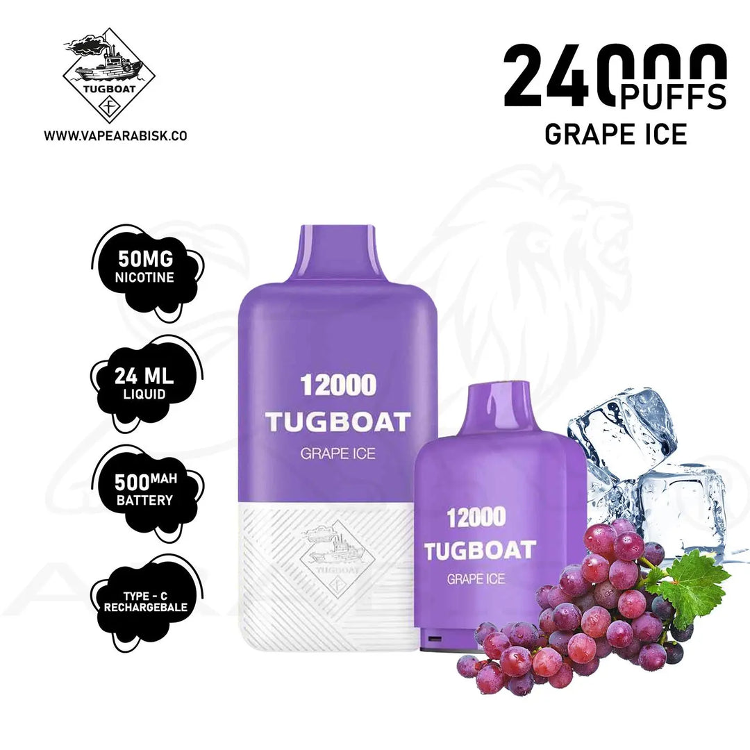 TUGBOAT SUPER KIT 24000 PUFFS 50MG - GRAPE ICE 