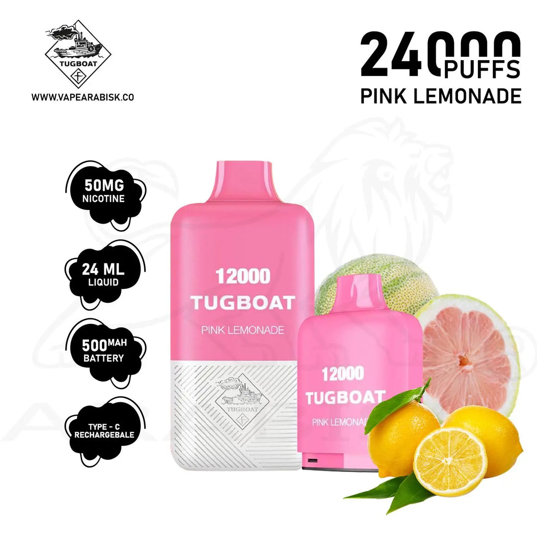 TUGBOAT SUPER KIT 24000 PUFFS 50MG - PINK LEMONADE 