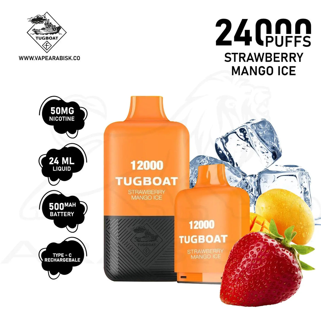 TUGBOAT SUPER KIT 24000 PUFFS 50MG - STRAWBERRY MANGO ICE 