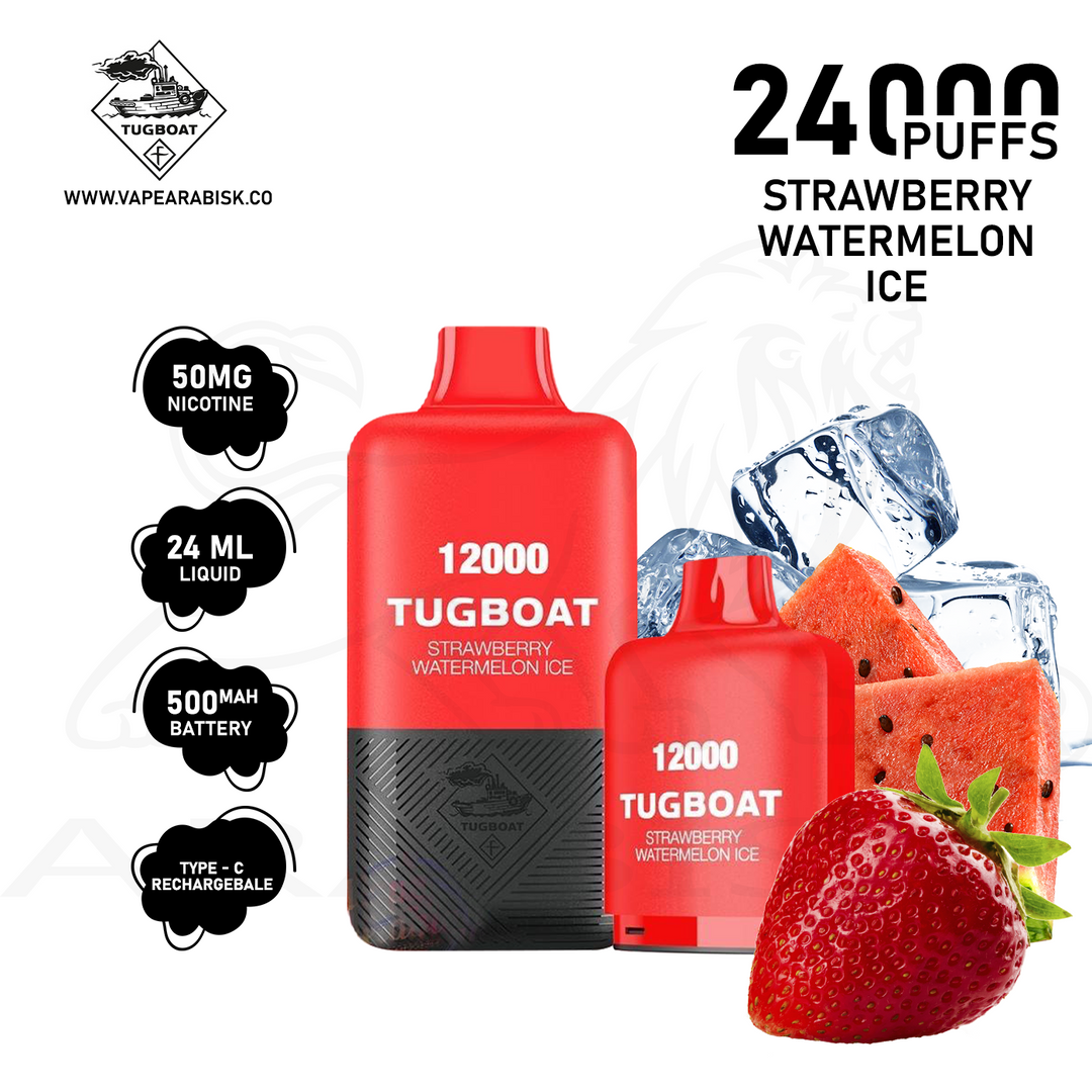 TUGBOAT SUPER KIT 24000 PUFFS 50MG - STRAWBERRY WATERMELON ICE 