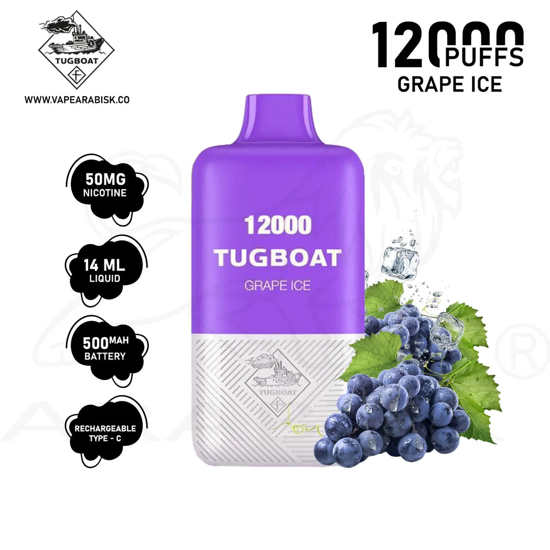 TUGBOAT SUPER POD KIT 12000 PUFFS 50MG - GRAPE ICE 