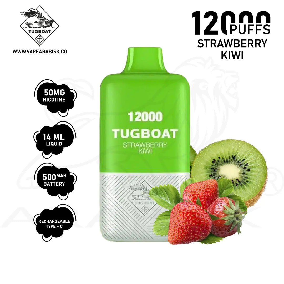 TUGBOAT SUPER POD KIT 12000 PUFFS 50MG - STRAWBERRY KIWI 