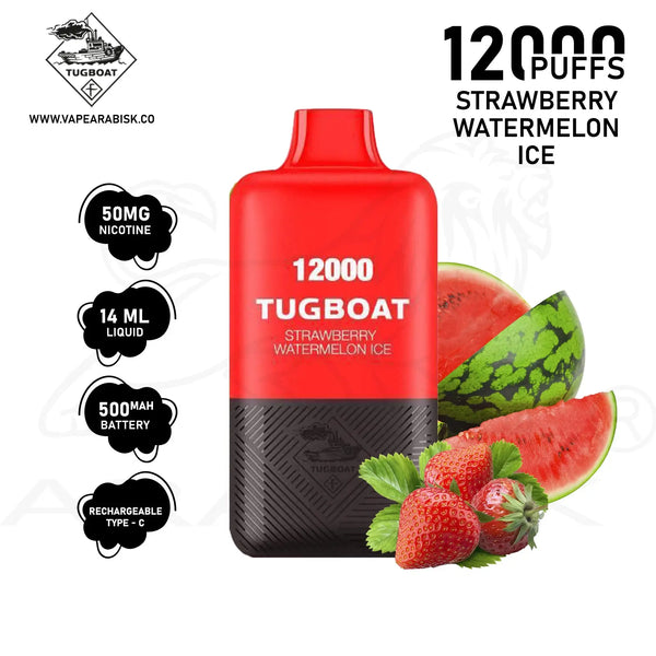 TUGBOAT SUPER POD KIT 12000 PUFFS 50MG - STRAWBERRY WATERMELON ICE 