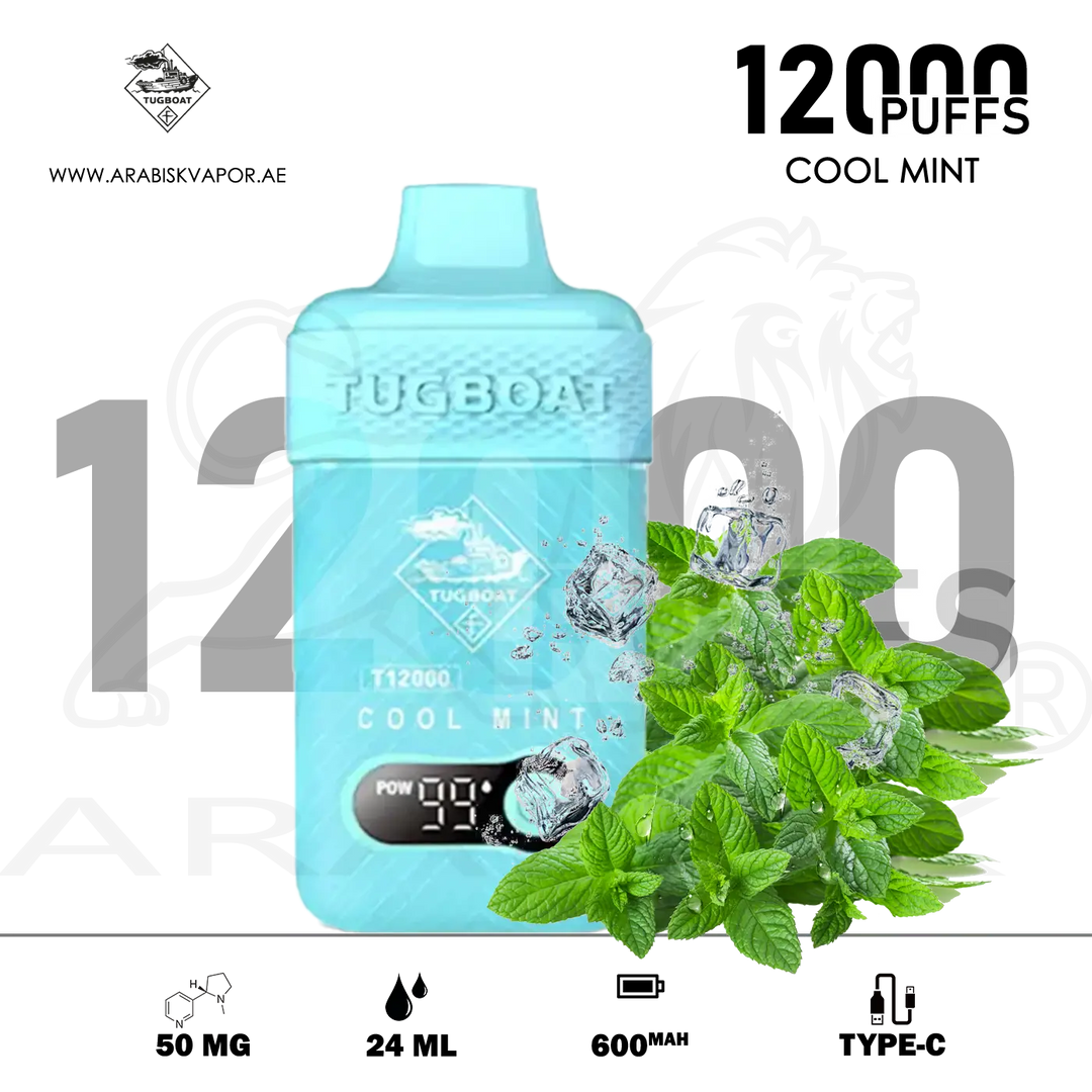 TUGBOAT T12000 PUFFS 50MG - COOL MINT