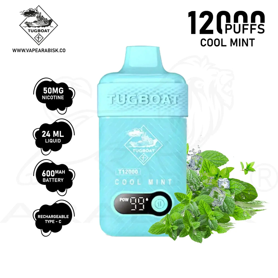 TUGBOAT T12000 PUFFS 50MG - COOL MINT 