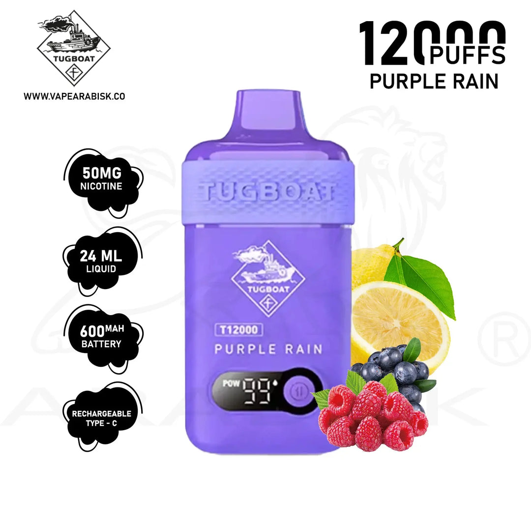 TUGBOAT T12000 PUFFS 50MG - PURPLE RAIN 