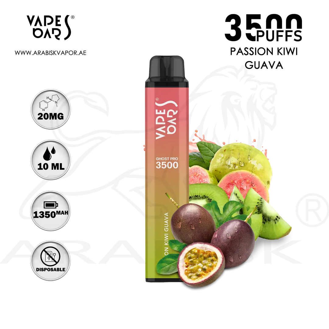 VAPES BARS GHOST PRO 3500 PUFFS 20MG - PASSION KIWI GUAVA - Arabisk Arabisk Vape VAPES BARS GHOST PRO 3500 PUFFS 20MG - PASSION KIWI GUAVA - Arabisk Arabisk Vape