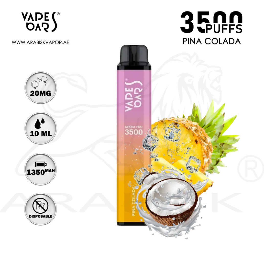 VAPES BARS GHOST PRO 3500 PUFFS 20MG PINA COLADA | DISPOSABLE DEVICE Arabisk Vape VAPES BARS GHOST PRO 3500 PUFFS 20MG PINA COLADA | DISPOSABLE DEVICE Arabisk Vape