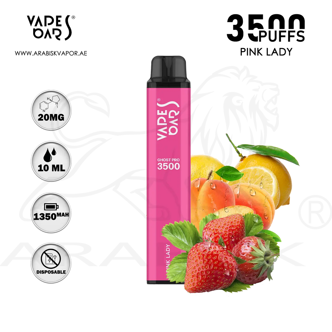 VAPES BARS GHOST PRO 3500 PUFFS 20MG - PINK LADY - Arabisk Vape VAPES BARS GHOST PRO 3500 PUFFS 20MG - PINK LADY - Arabisk Vape