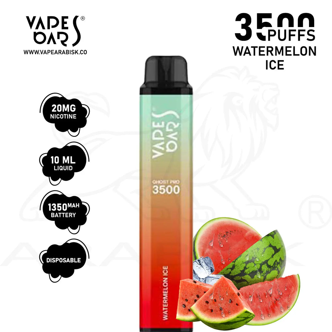 VAPES BARS GHOST PRO 3500 PUFFS 20MG - WATERMELON ICE 