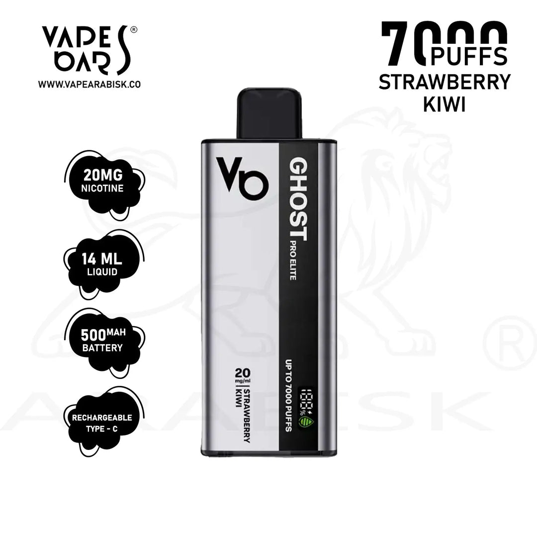 VAPES BARS GHOST PRO ELITE 7000 PUFFS 20 MG - STRAWBERRY KIWI Ghost