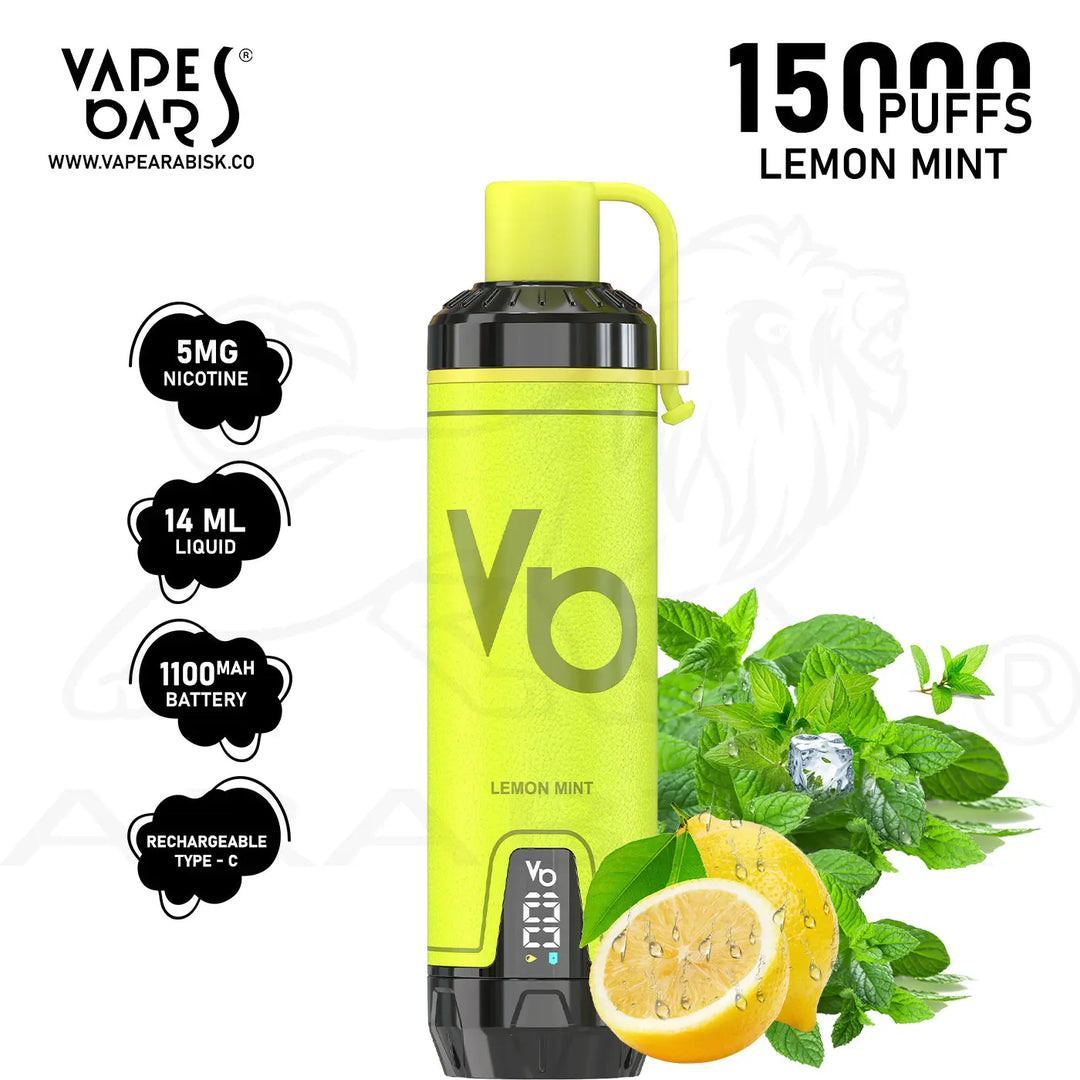 VAPES BARS GHOST SHISHA 15000 PUFFS 5MG - LEMON MINT 