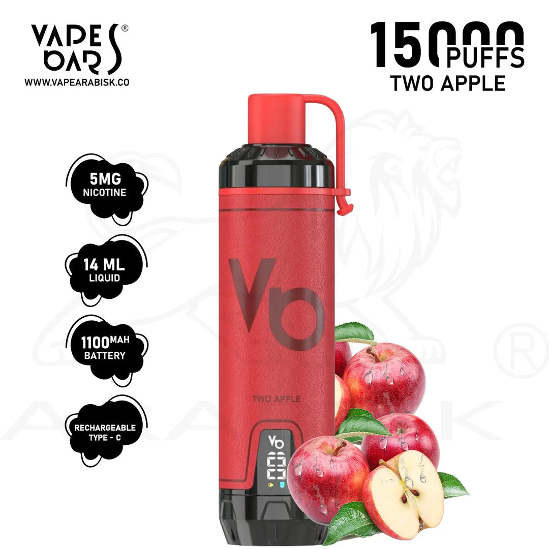 VAPES BARS GHOST SHISHA 15000 PUFFS 5MG - TWO APPLE 