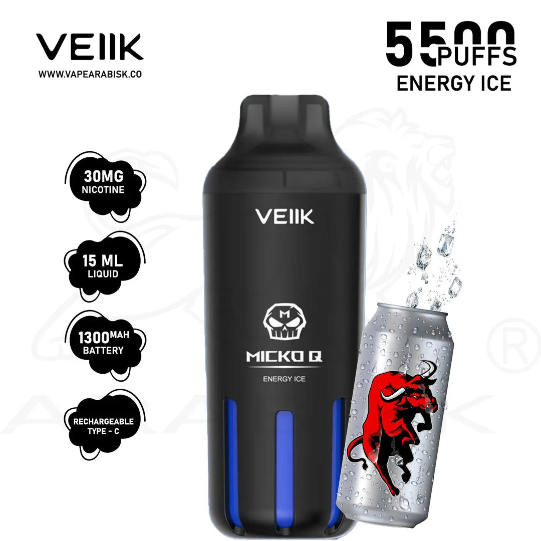 VEIIK MICKO Q 5500 PUFFS 30MG - ENERGY ICE 