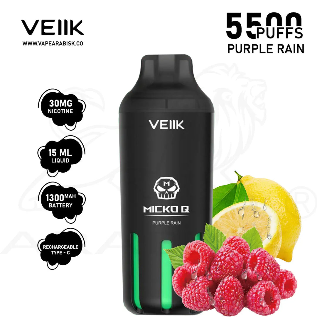 VEIIK MICKO Q 5500 PUFFS 30MG - PURPLE RAIN 