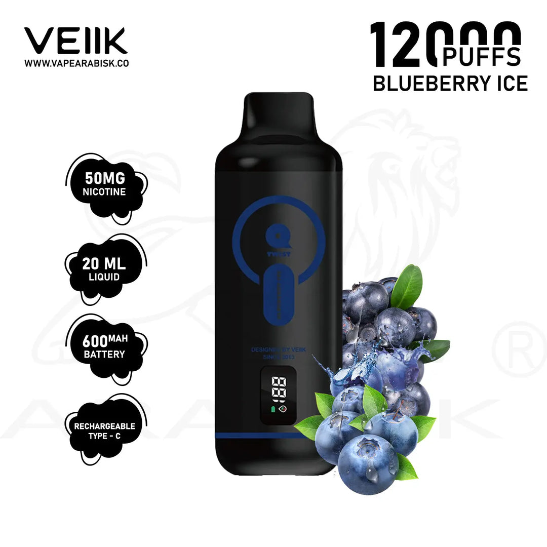 VEIIK TWIST 12000 PUFFS 50MG - BLUEBERRY ICE 