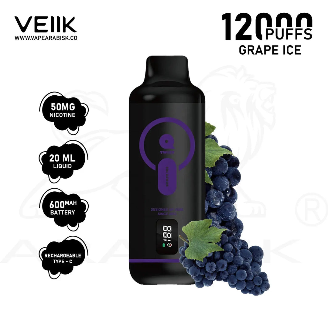 VEIIK TWIST 12000 PUFFS 50MG - GRAPE ICE 