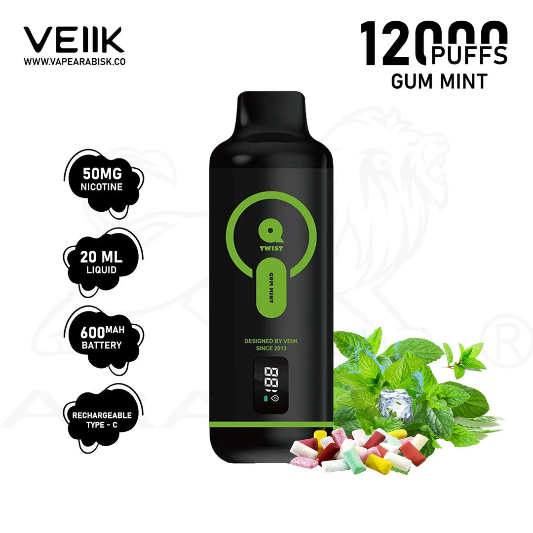 VEIIK TWIST 12000 PUFFS 50MG - GUM MINT 