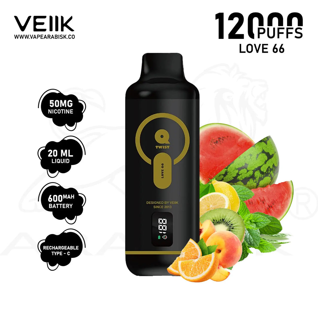 VEIIK TWIST 12000 PUFFS 50MG - LOVE 66 