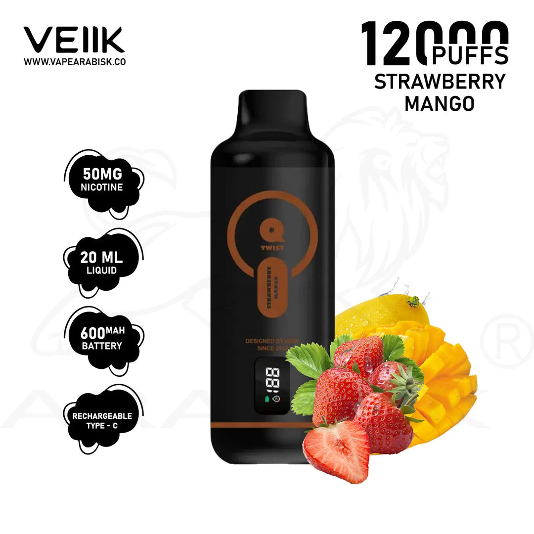 VEIIK TWIST 12000 PUFFS 50MG - STRAWBERRY MANGO 