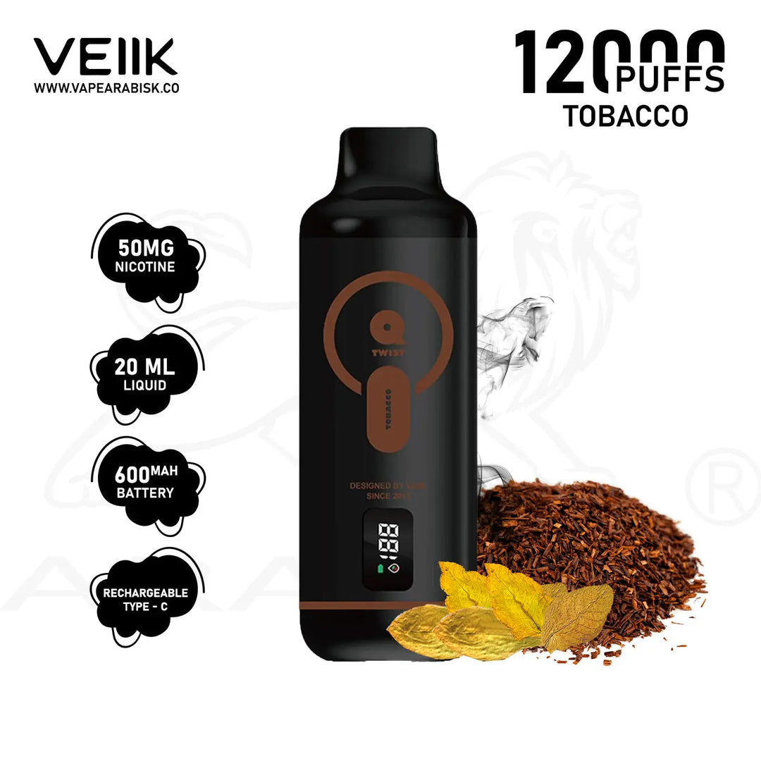 VEIIK TWIST 12000 PUFFS 50MG - TOBACCO 