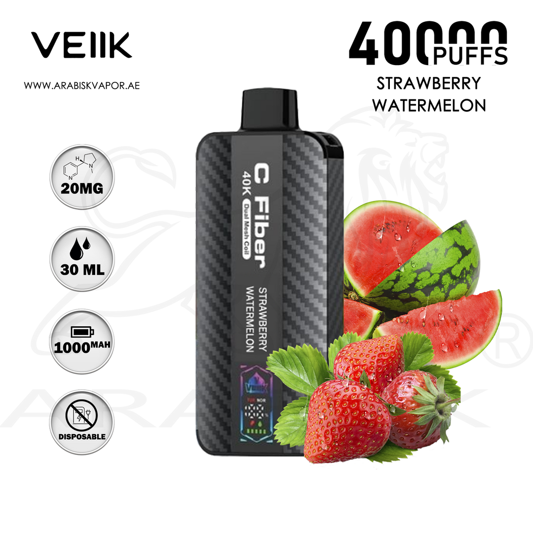 VEIIK C FIBER 40000 PUFFS 20MG - STRAWBERRY WATERMELON