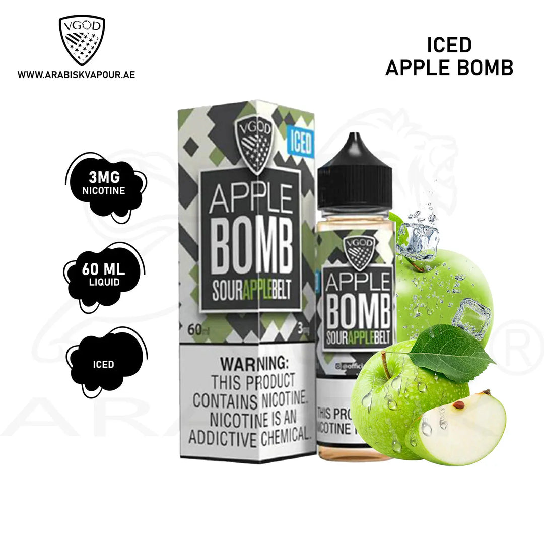 VGOD BOMB SALT SERIES - ICED APPLE 3MG 60ML 