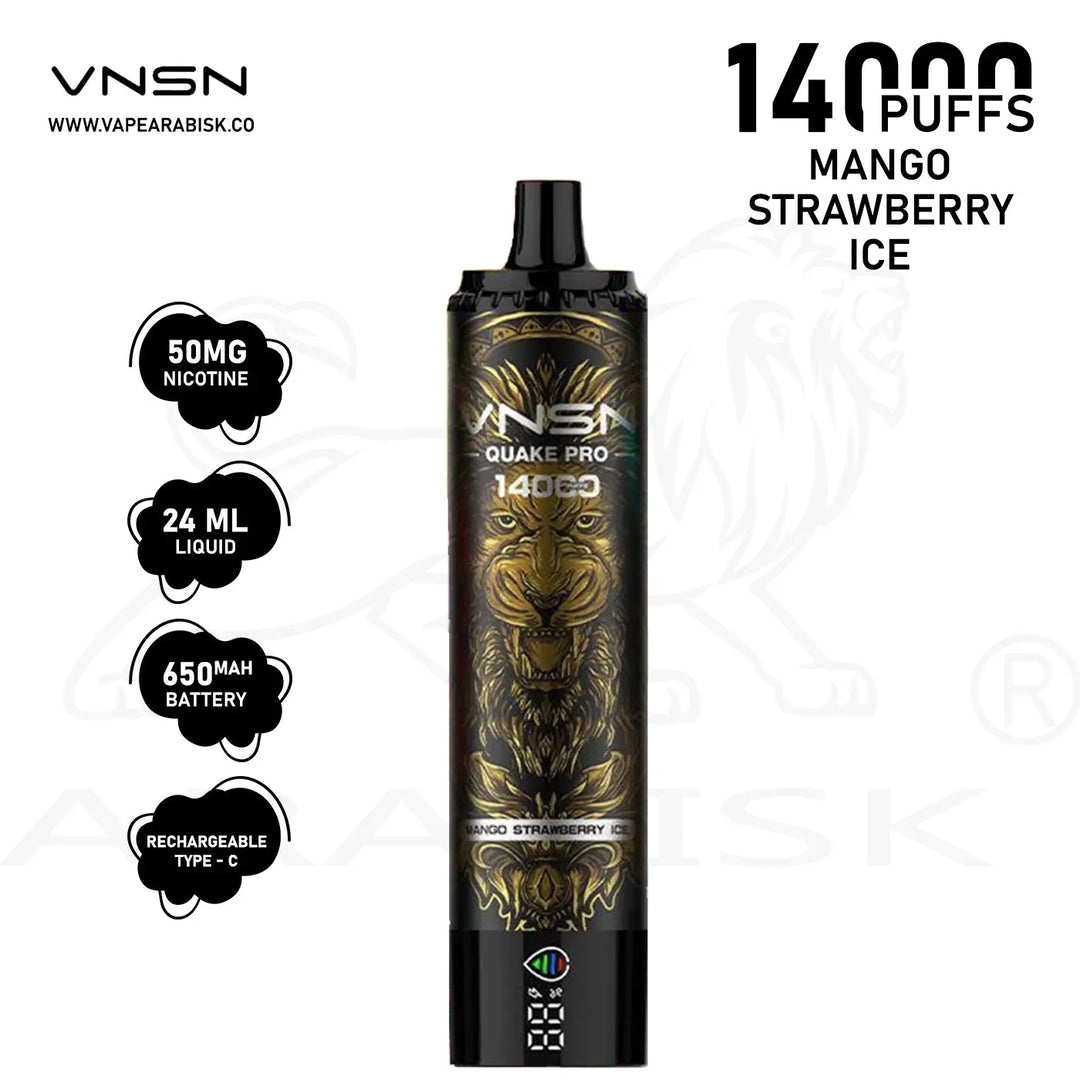 VNSN QUAKE PRO 14000 PUFFS 50MG - MANGO STRAWBERRY ICE VNSN