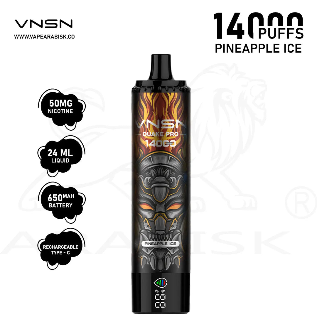 VNSN QUAKE PRO 14000 PUFFS 50MG - PINEAPPLE ICE VNSN