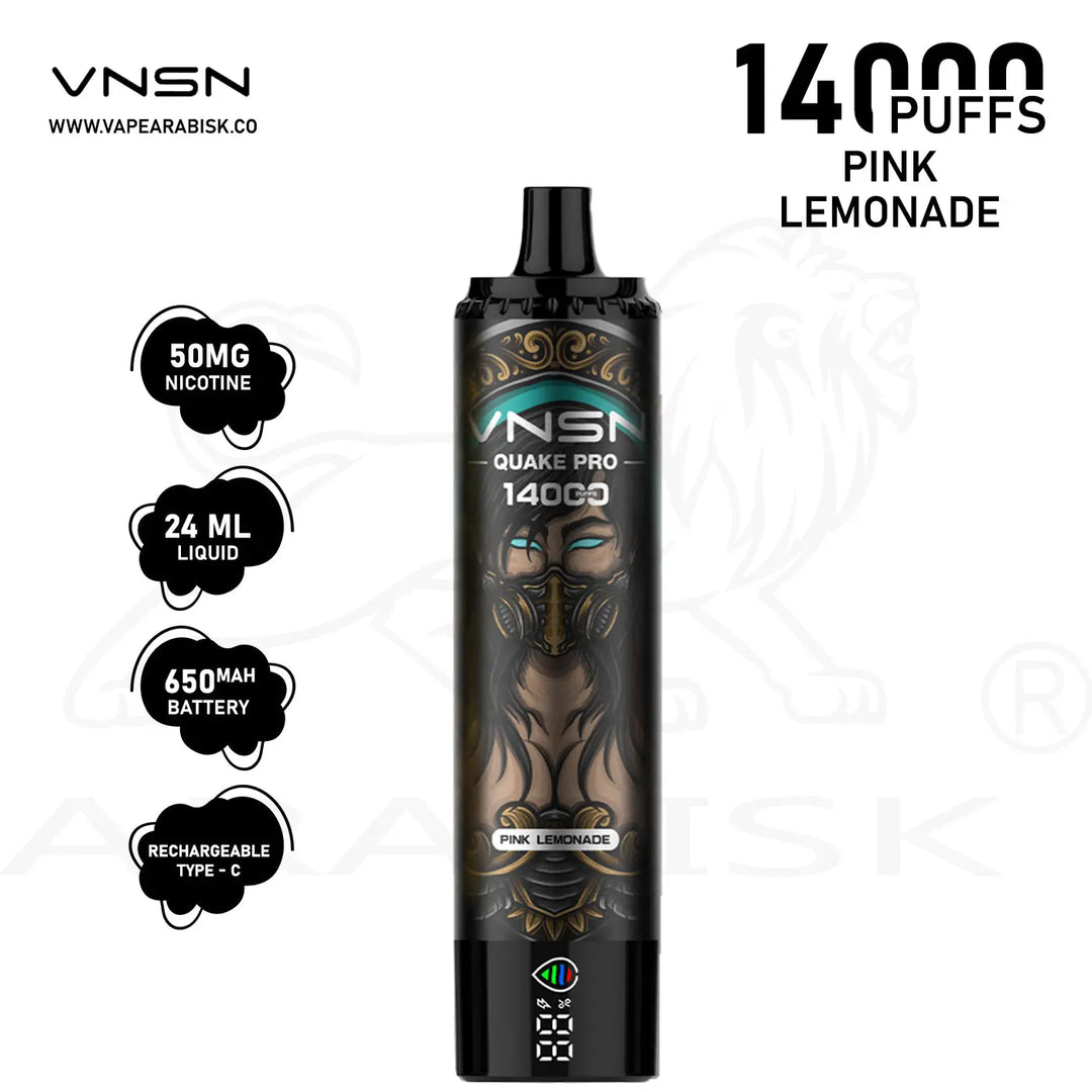 VNSN QUAKE PRO 14000 PUFFS 50MG - PINK LEMONADE VNSN