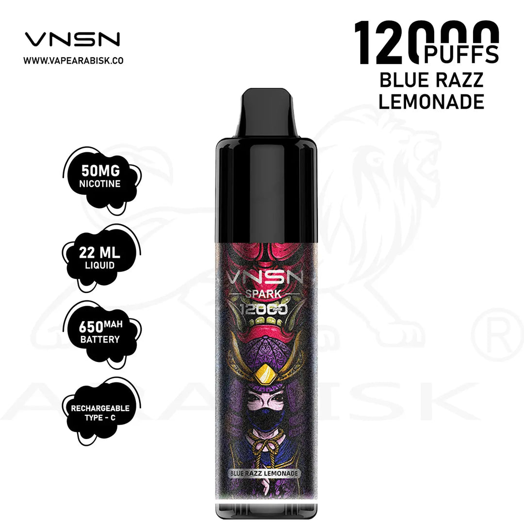 VNSN SPARK 12000 PUFFS 50MG - BLUE RAZZ LEMONADE VNSN