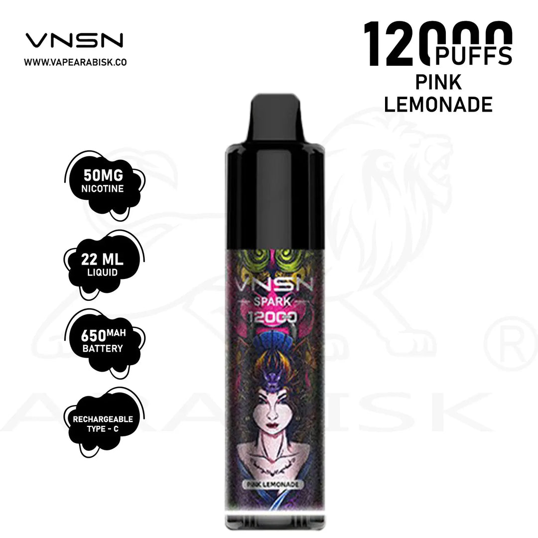 VNSN SPARK 12000 PUFFS 50MG - PINK LEMONADE VNSN